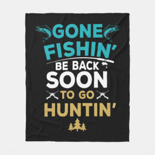 Fun Fishing Hunter Hunting Fisherman Gift Fleece Blanket