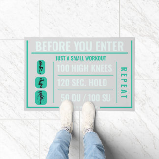 Fun fitness challenge for visitors, Workout Doormat