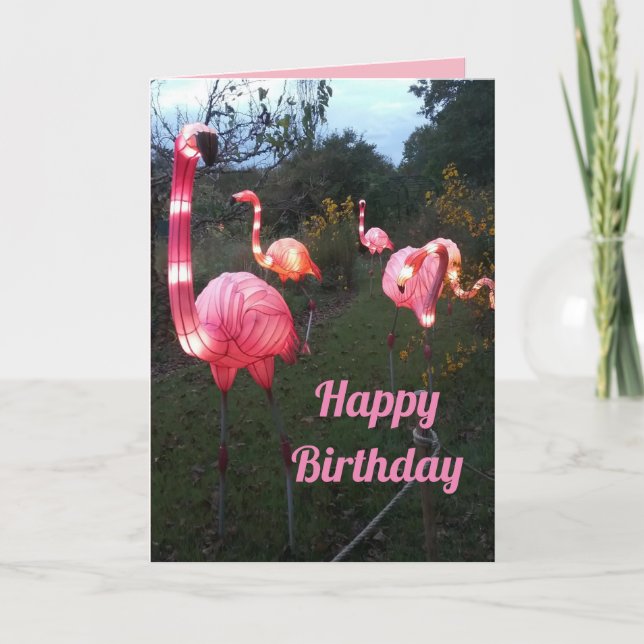 Fun Flamingo Birthday Card (Front)