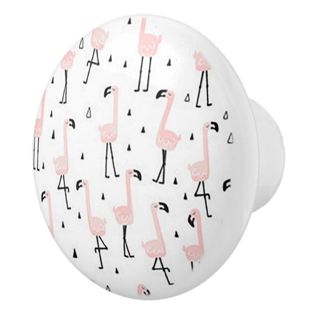 Fun Flamingo Ceramic Door Knob (Right)