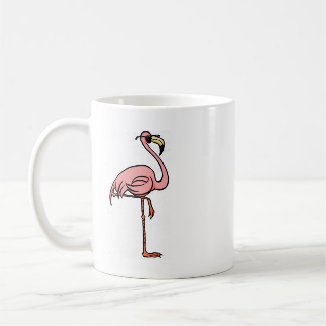 fun flamingo coffee mug (Left)
