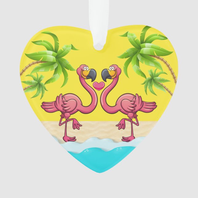Fun Flamingo Love Ornament (Front)