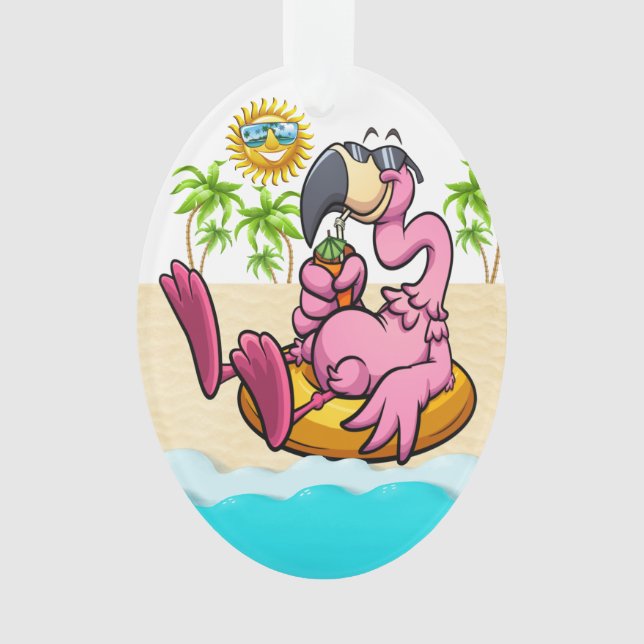 Fun Flamingos Ornament (Front)