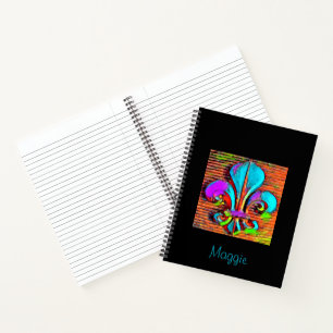Fun Fleur De Lis Mardi Gras Personalised Notebook