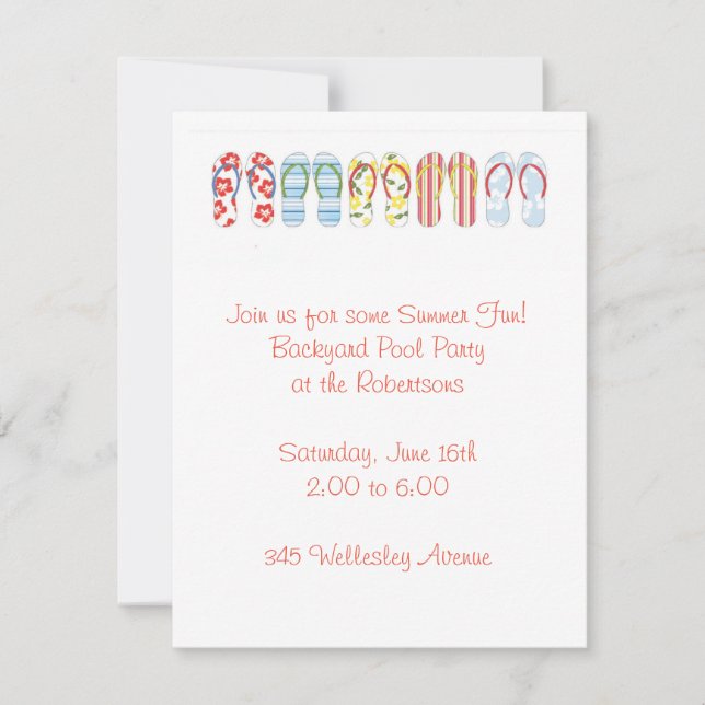 Fun Flip Flops Invitation (Front)