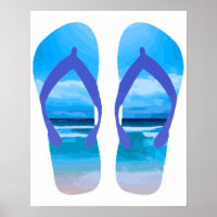 Fun Flip Flops Summer Beach Art for Vacation