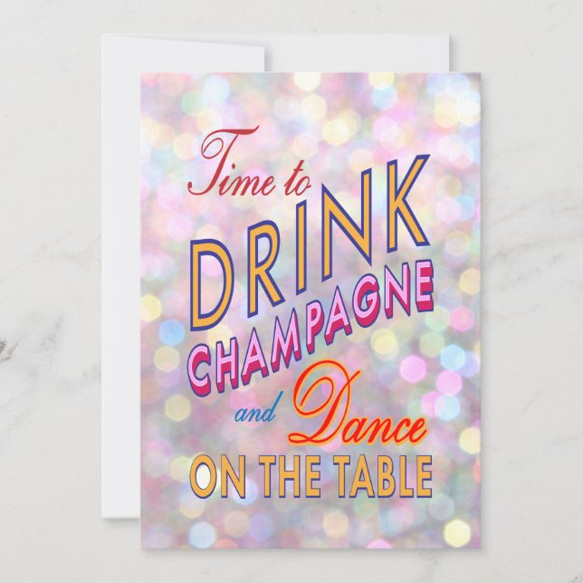 Fun, Flirty & Colourful Bachelorette Invitation (Front)
