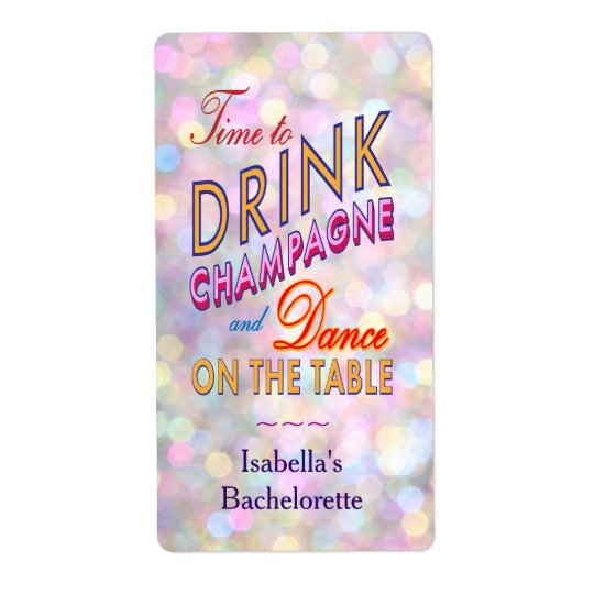 Fun, Flirty & Colourful Wine Label Shipping Label