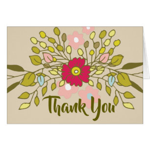 Fun Floral Artwork Bright Pink & Soft Green