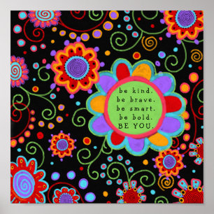 Fun Floral Colourful “BeYou” Classroom Poster