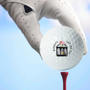 Fun Floral Custom Message Name  Golf Balls