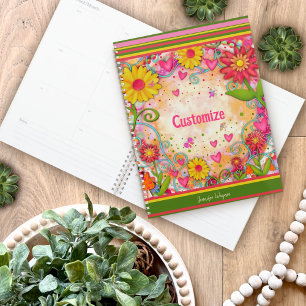Fun Floral Customizable Cheerful Inspirivity  Planner