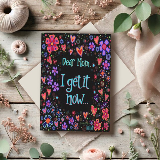 Fun Floral Dear Mum Funny Quote Mother’s Day Card (Creator Uploaded)