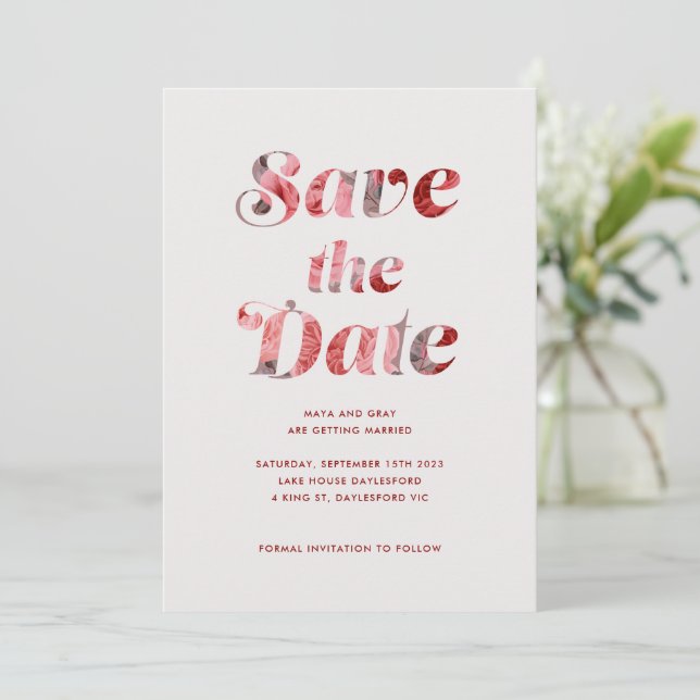 Fun Floral Floral Wedding Invitation (Standing Front)