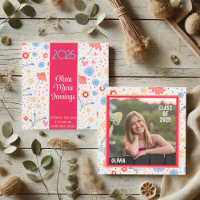 Fun Floral Inspirivity Graduation Photo Custom