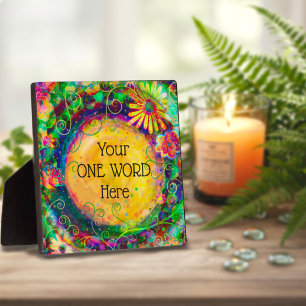 Fun Floral Inspirivity Personalised Name Quote  Plaque