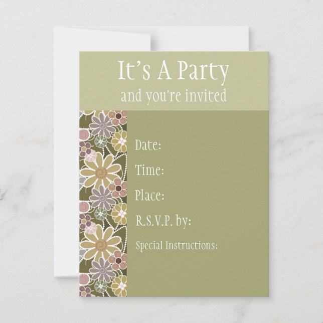 Fun Floral Invitation (Front)