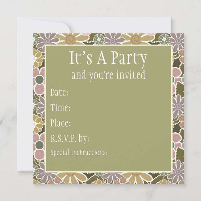 Fun Floral Invitation (Front)