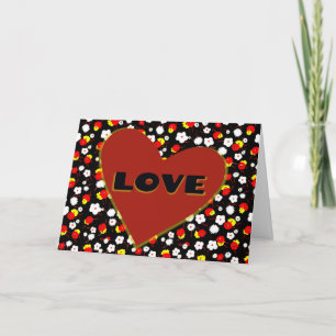 Fun Floral Love Heart in Red Valentine's Day Card