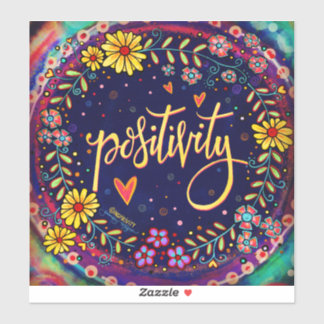 Fun Floral Positivity Black Modern