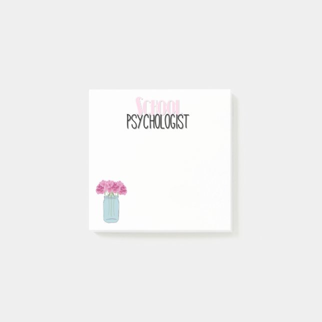 Fun Floral School Psychologist's Post-it Notes (Front)