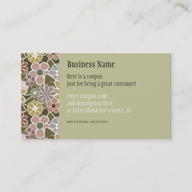 Fun Florals Coupon Business Card (Front)