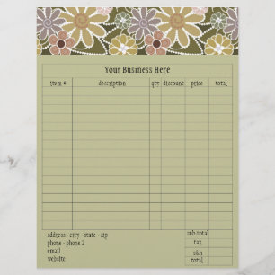 Fun Florals Order Form Flyer