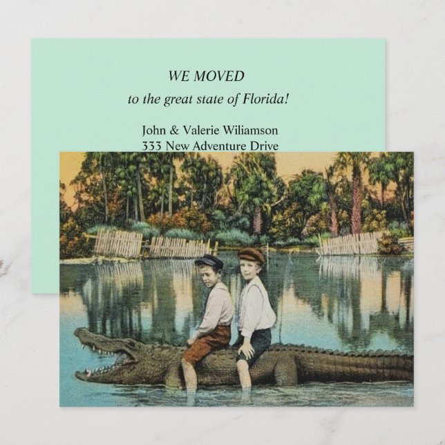Fun Florida Alligator Moving Announcement (Front/Back)