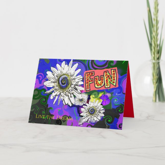 Fun Flower Colourful Attraction  Card (Front)