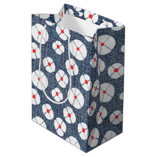 Fun Flower on Denim  Medium Gift Bag