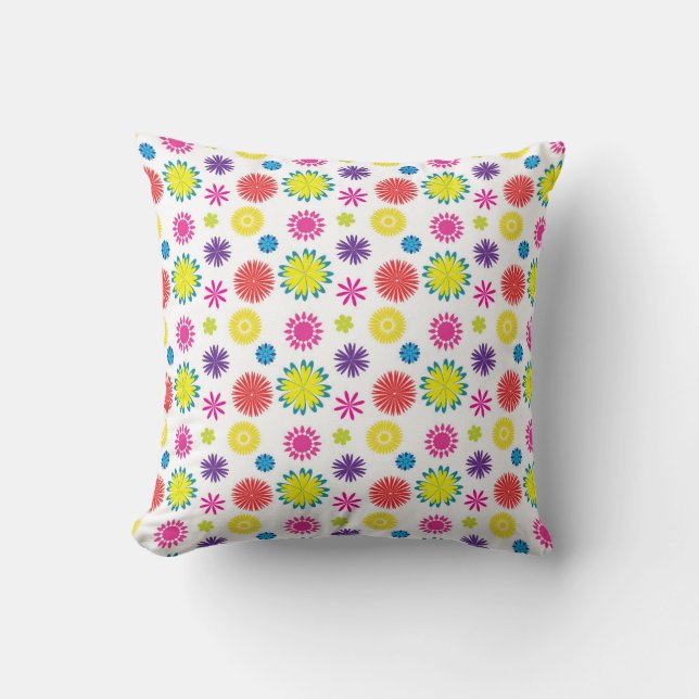 Fun Flowers Colourful Garden Fiesta Cushion (Front)