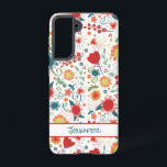 Fun Flowers Customised Floral Girly Cute Hearts Samsung Galaxy Case<br><div class="desc">This cheerful and colourful Inspirivity cell phone case will be the perfect addition to your phone. The fun,  bright coloured flowers are perfect for any age,  and the name personalised case will never get misplaced. For more of my daily inspirational artwork,  check out my Facebook and Instagram pages.</div>