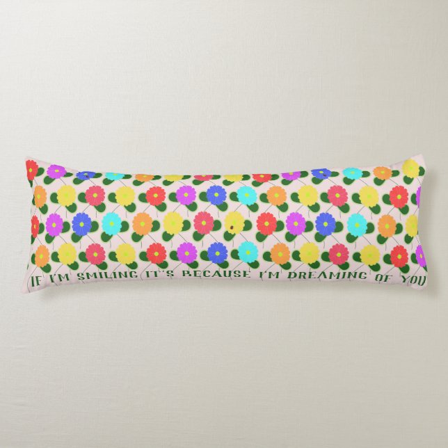 Fun Flowers on Pink Body Cushion (Front)