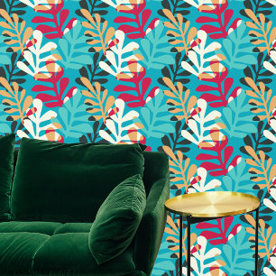 Fun Foliage Abstract Colourful Pattern Wallpaper