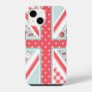 Fun Folk Quilt British Union Jack Pastels iPhone 14 Case