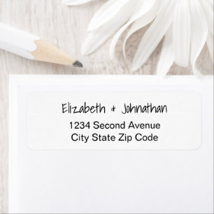 Fun Font for First Names of Couple Return Address
