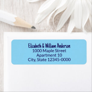 Fun Font for Name Light Blue Return Address