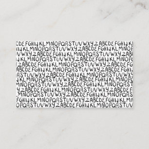 Fun font pattern - hand drawn font writers card