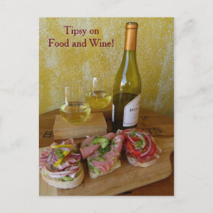 Fun Food and Wine Postcard! Postcard