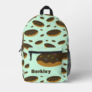 Fun Food Donut Kids Name Printed Backpack