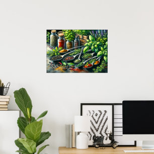 Fun food lovers kitchen poster