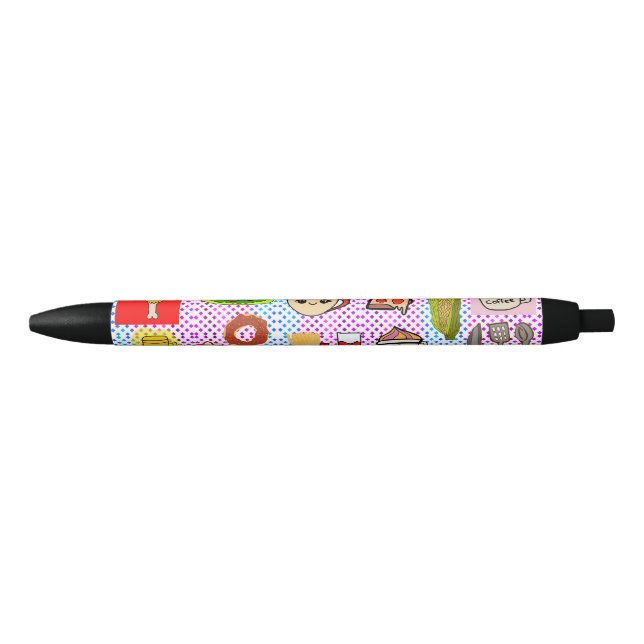 fun food pattern black ink pen (Front)