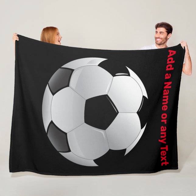 Fun Football Soccer ball Fleece Throw Blanket (In Situ)