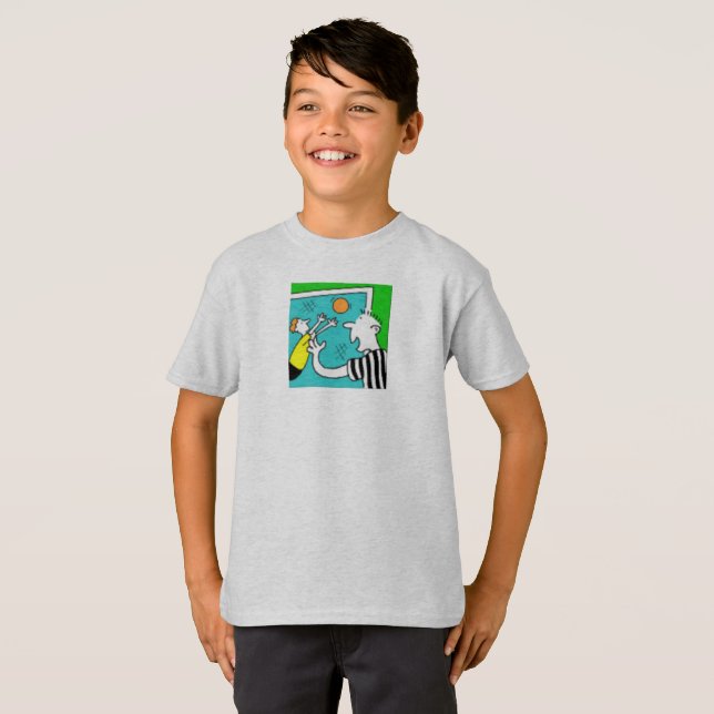 Fun Football T-shirt shows a Player Scoring (Front Full)