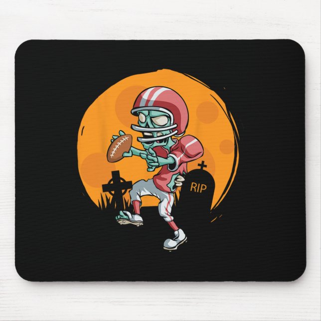 Fun Football Zombie Player Halloween Football Spor Mouse Mat (Front)