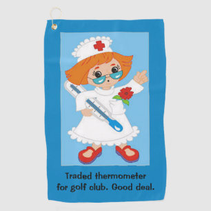 Fun for Retired Nurse who loves to Golf Golf Towel