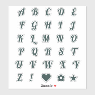 Fun Forest Green Alphabet Initial Monogram Letters