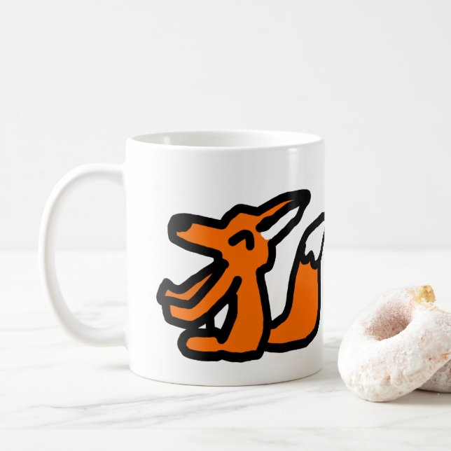 Fun Fox Drawing Coffee Mug (With Donut)