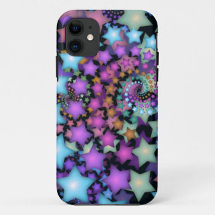 Fun Fractal Art Colourful Stars iPhone 11 Case
