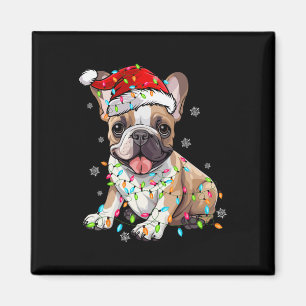 Fun French Bulldog Dog Tree Christmas Lights Xmas Magnet